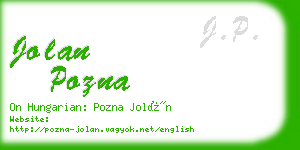 jolan pozna business card